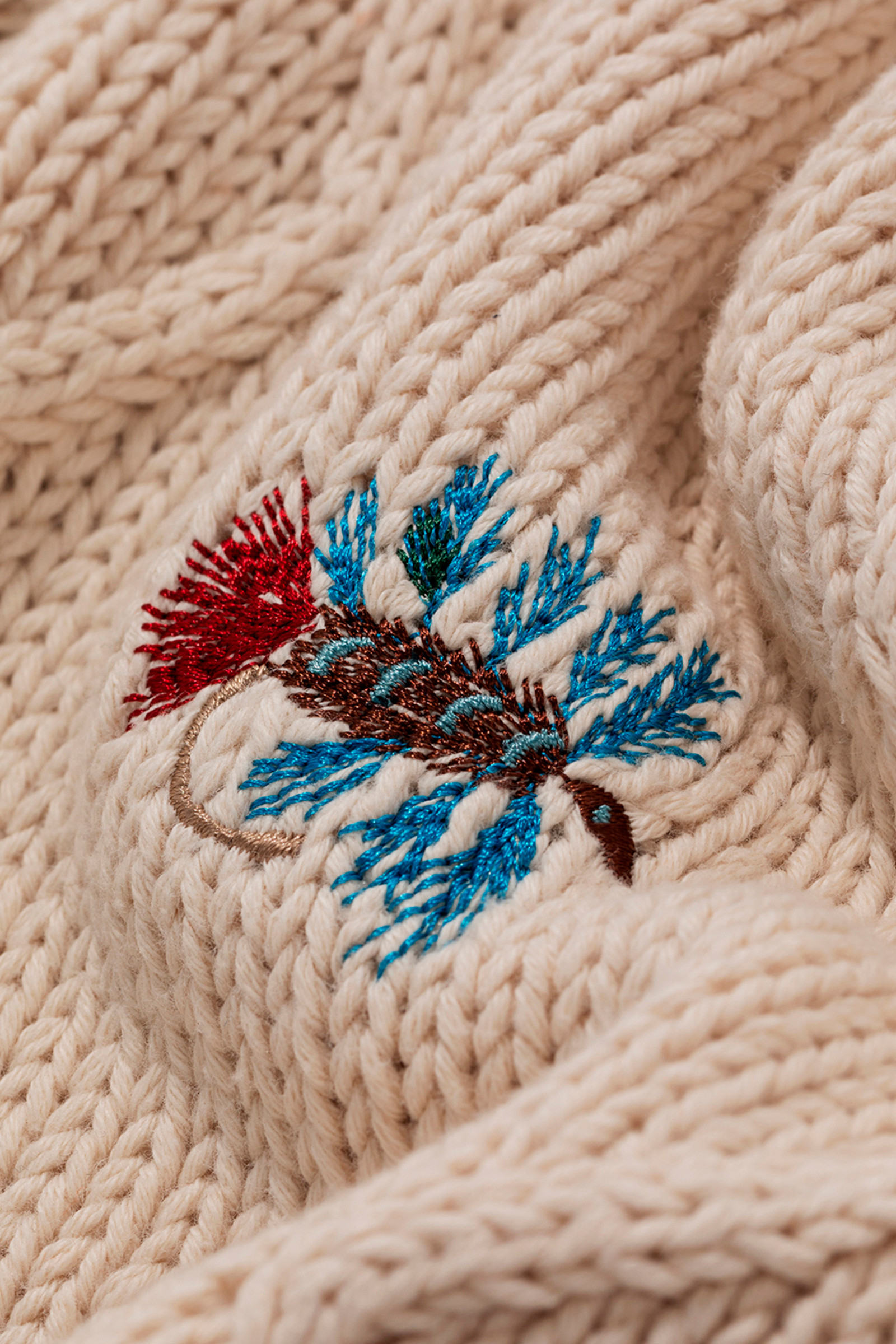Fly Fishing Crewneck Sweater - Aimé Leon Dore / Woolrich Beige photo 5 | Woolrich