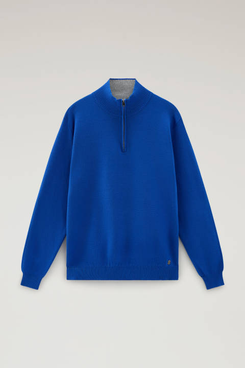 Sweater mit Rollkragen und halbem Reißverschluss Blau photo 2 | Woolrich