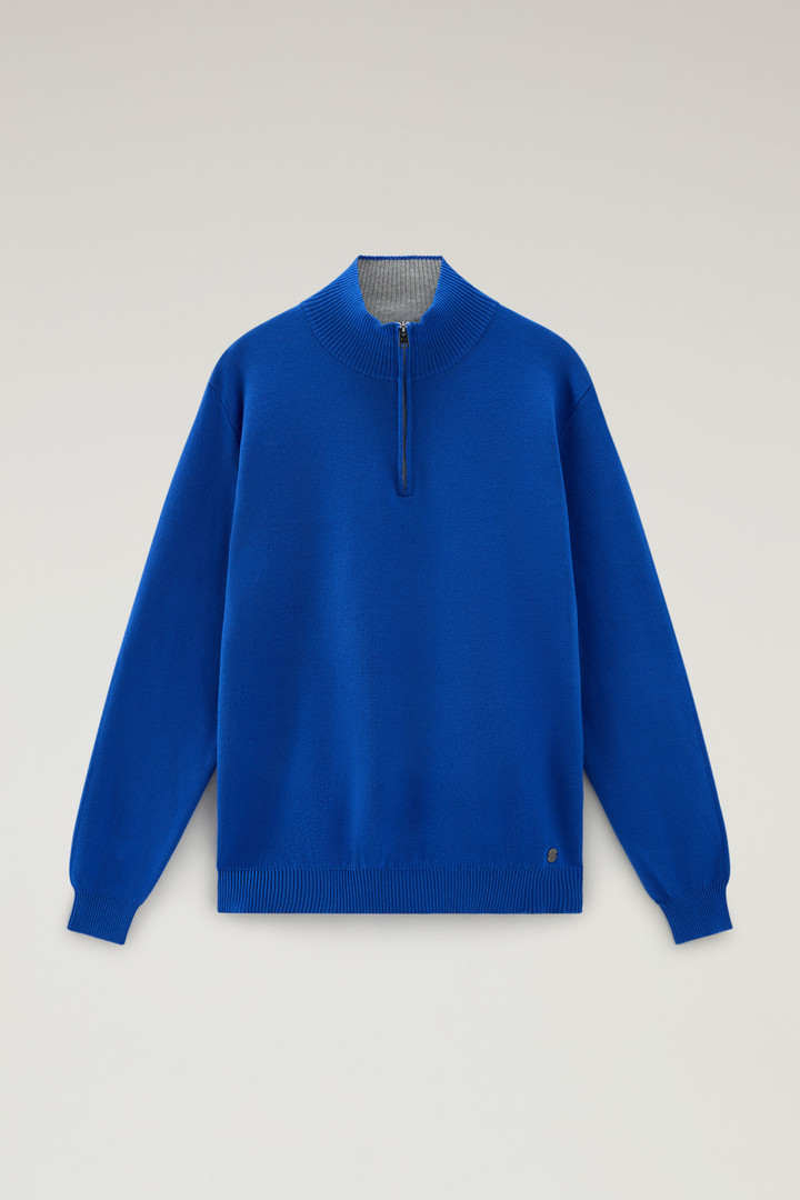 Sweater mit Rollkragen und halbem Reißverschluss Blau photo 5 | Woolrich