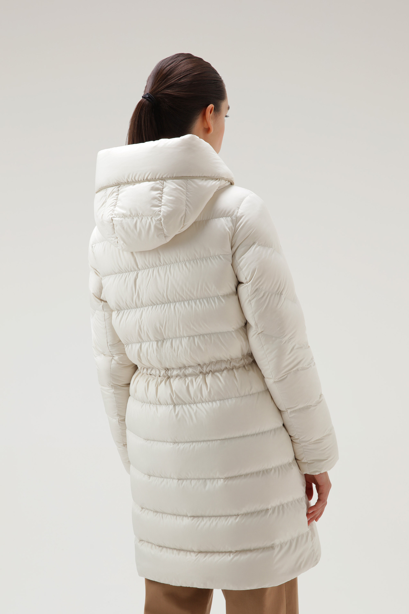 Ellis Long Microfiber Down Jacket White photo 3 | Woolrich