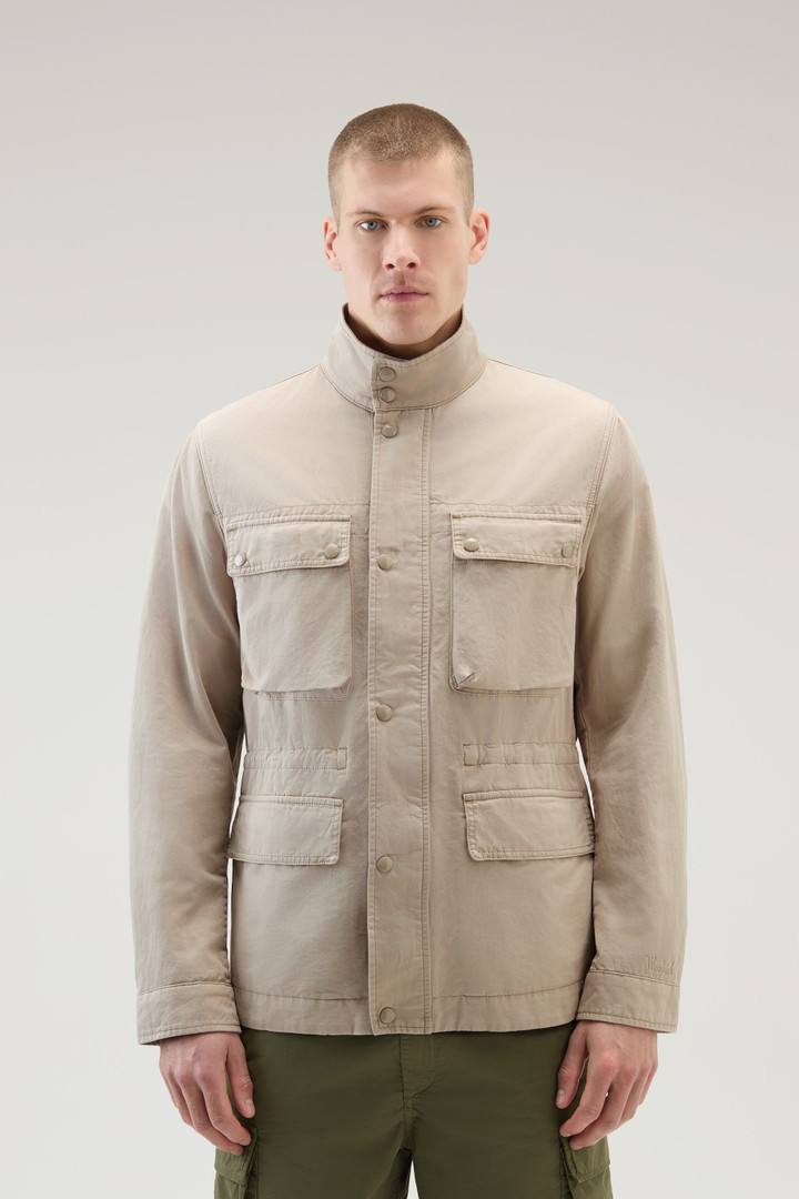 Field Jacket in Cotton-Linen Blend - Men - Beige