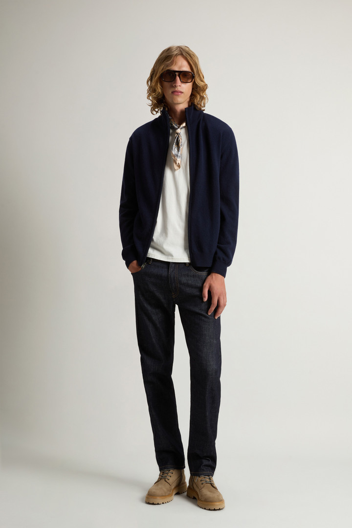 Pure Wool Turtleneck Sweater with Two-Way Zipper Blue photo 2 | Woolrich