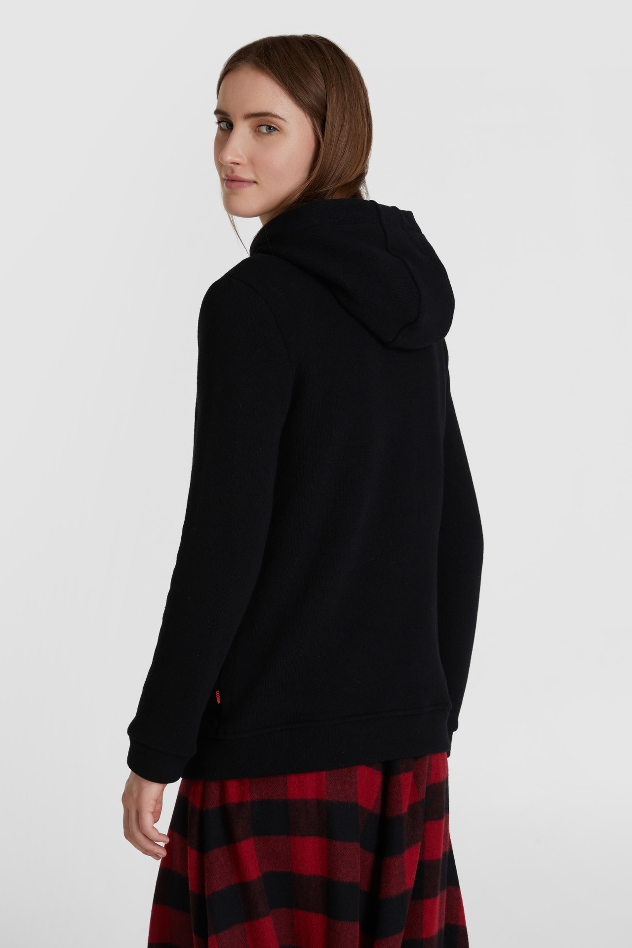 Felpa In Lana E Cotone Con Cappuccio E Zip