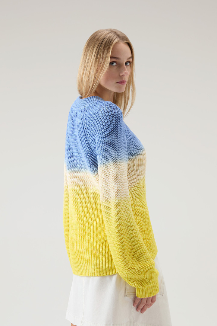 Pure Cotton Crewneck Sweater with Color Shades Blue photo 3 | Woolrich