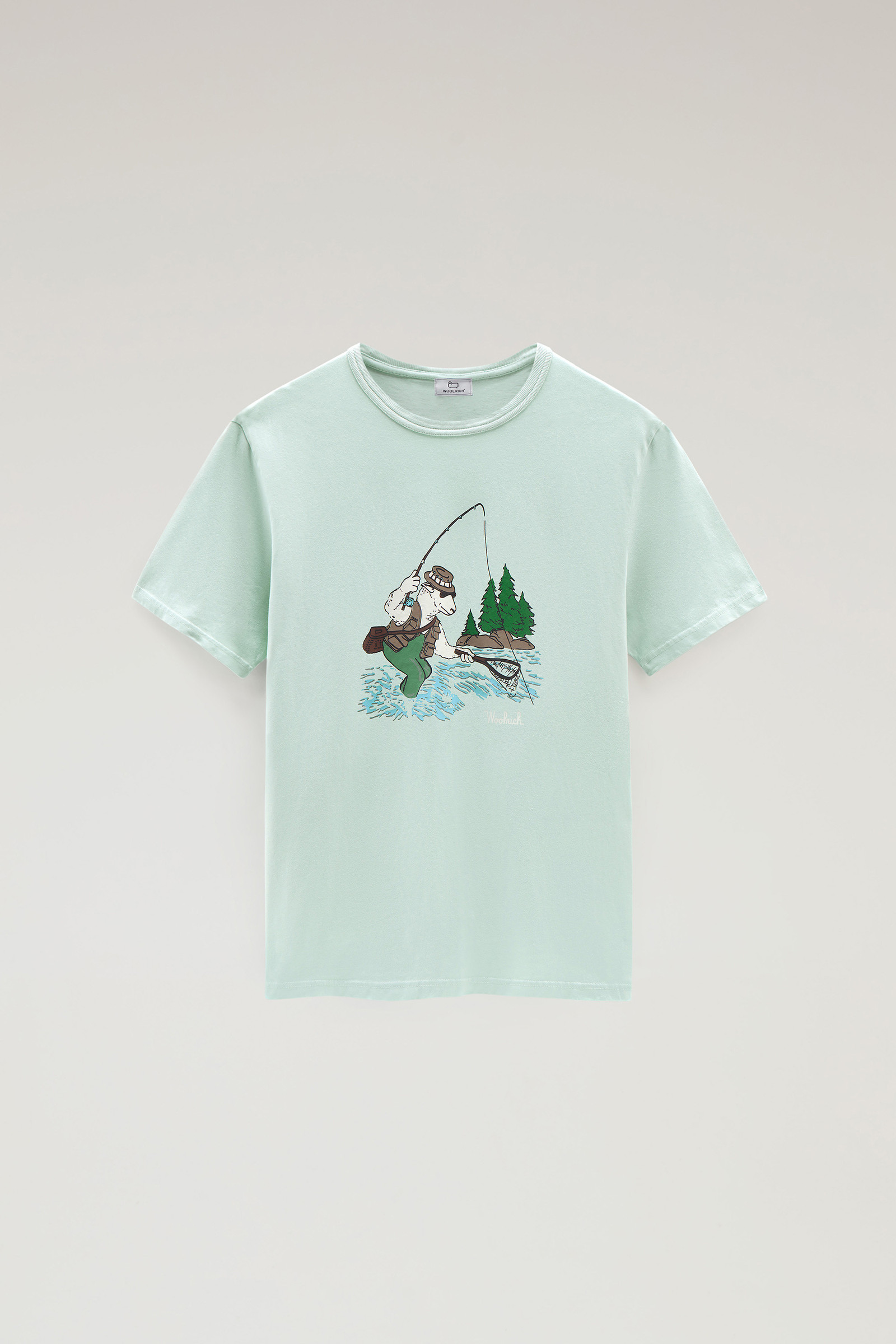 T-shirt in puro cotone con illustrazione verde photo 5 | Woolrich