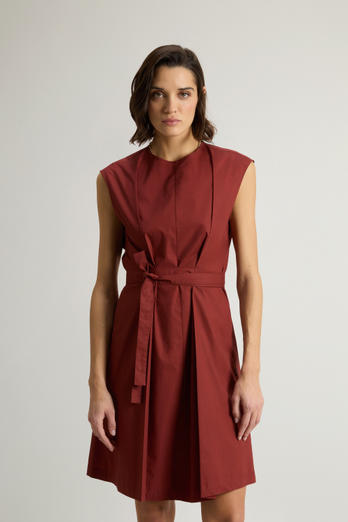 POPLIN BELTED DRESS Rojo | Woolrich