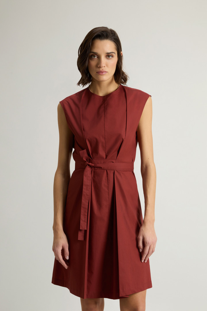 POPLIN BELTED DRESS Red photo 1 | Woolrich