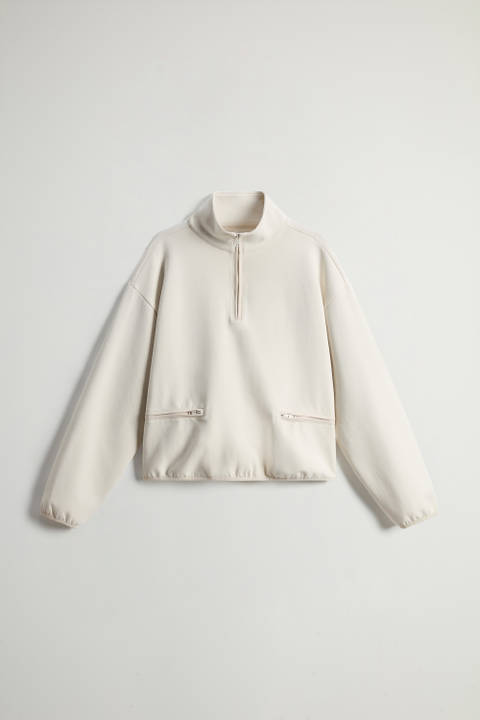 Cotton-Blend Sweatshirt with High Neck White photo 2 | Woolrich