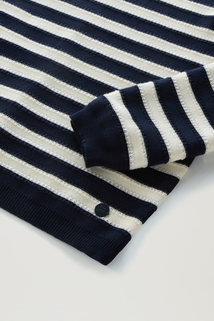 Pure Cotton Sweater with Boat Neckline Blue photo 7 | Woolrich