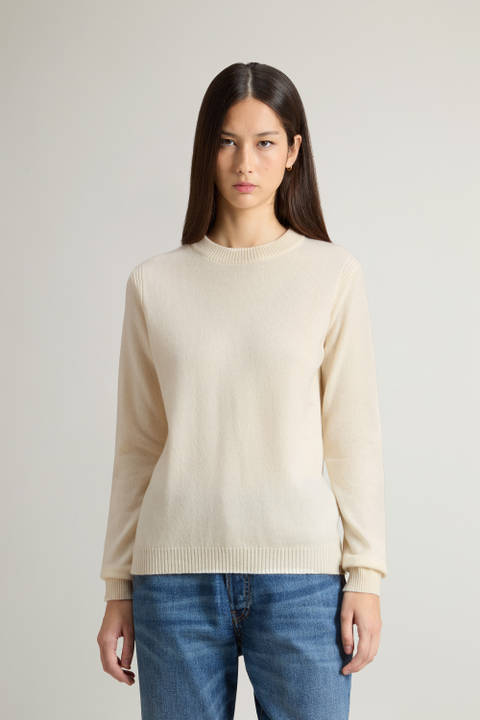 Pullover aus reiner Kaschmirwolle mit Bateau-Ausschnitt Weiß | Woolrich