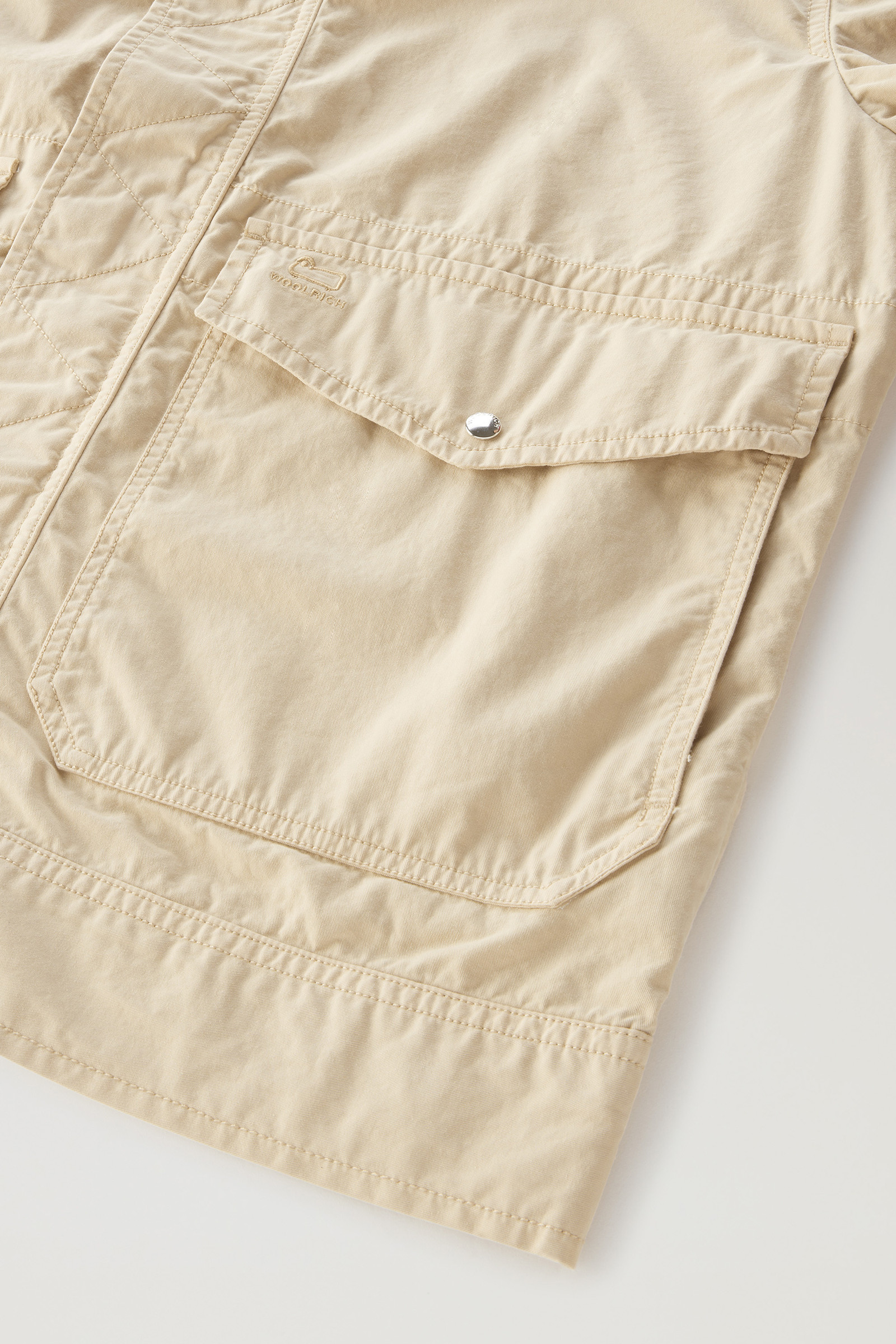 Garment-Dyed Crew Bomber Jacket in Pure Cotton Beige photo 8 | Woolrich