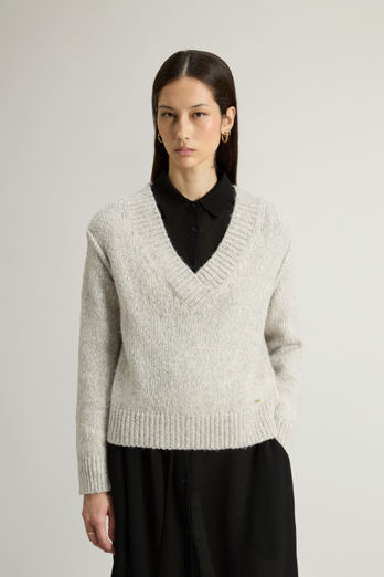 Pullover aus Baumwoll-Alpaka-Wollmischung Grau | Woolrich