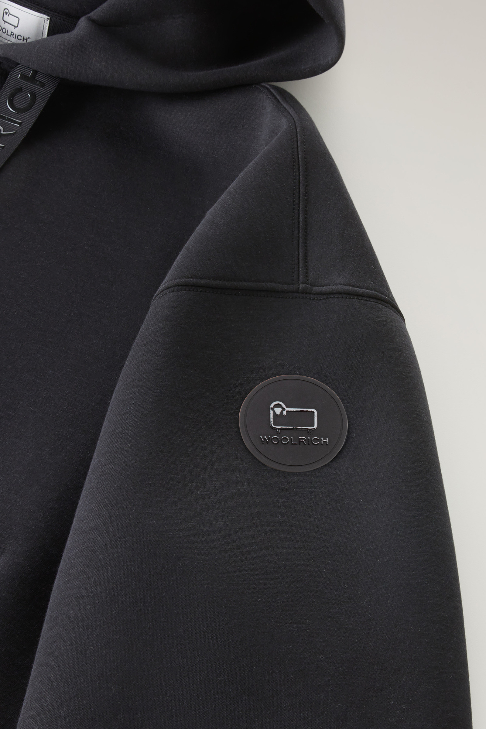 Full-zip Hoodie in Mixed Cotton Black photo 8 | Woolrich