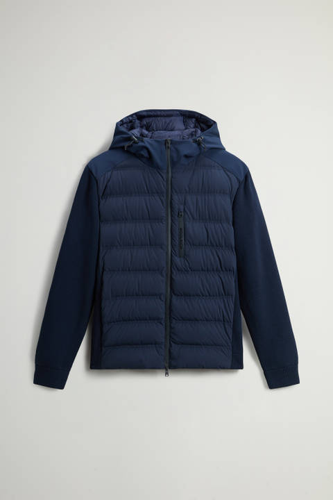 Bering Hybrid Jacket in Stretch Nylon with Matte Finish Blue photo 2 | Woolrich