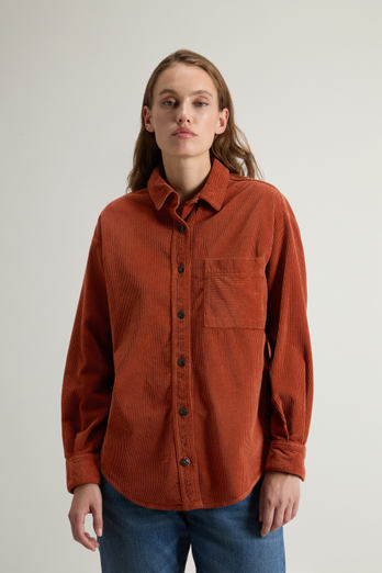 Chemise teinte en pièce en velours côtelé Marron | Woolrich