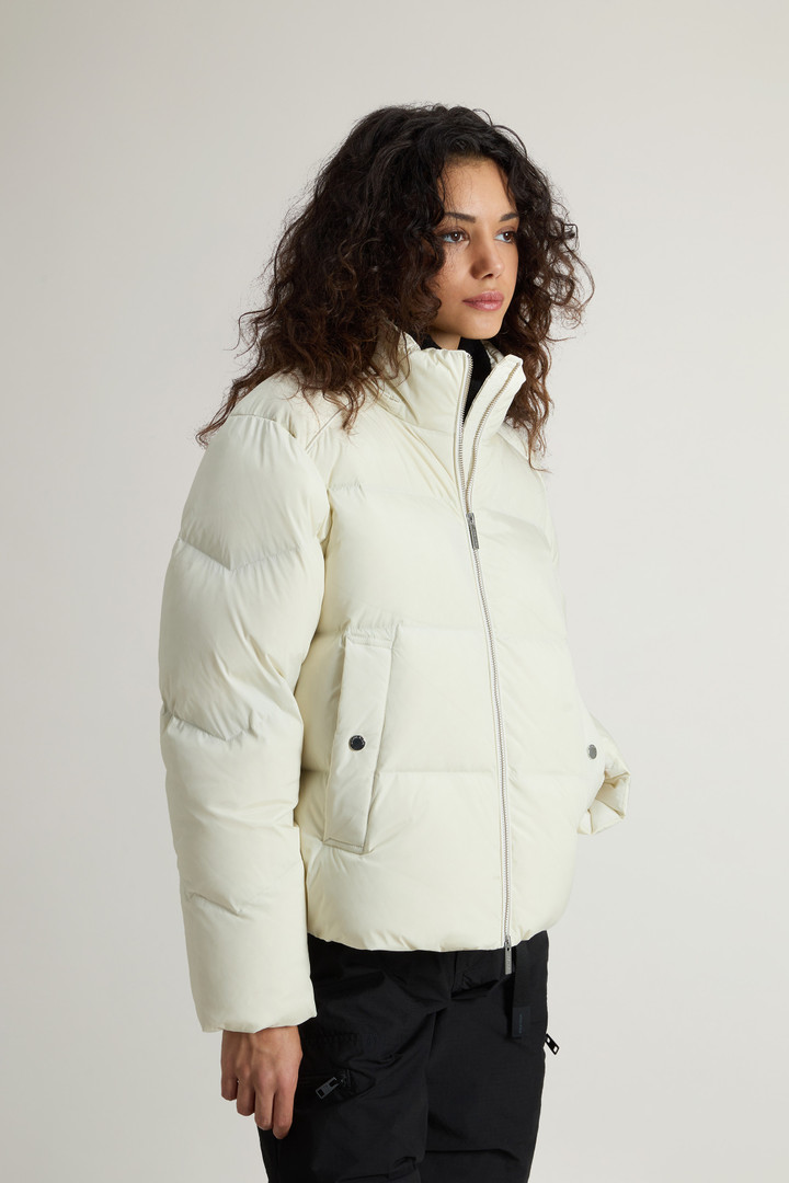 Short Alsea Down Jacket in Stretch Nylon with Detachable Hood White photo 4 | Woolrich