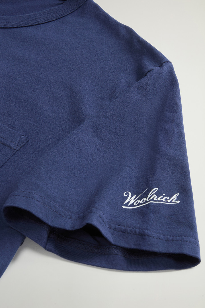 Camiseta de puro algodón con bolsillo Azul photo 7 | Woolrich