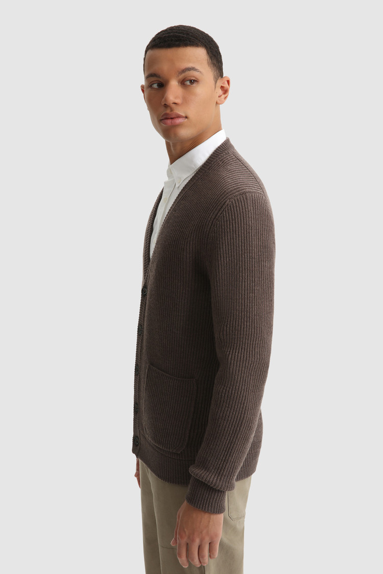 Ribbed Merino wool Cardigan