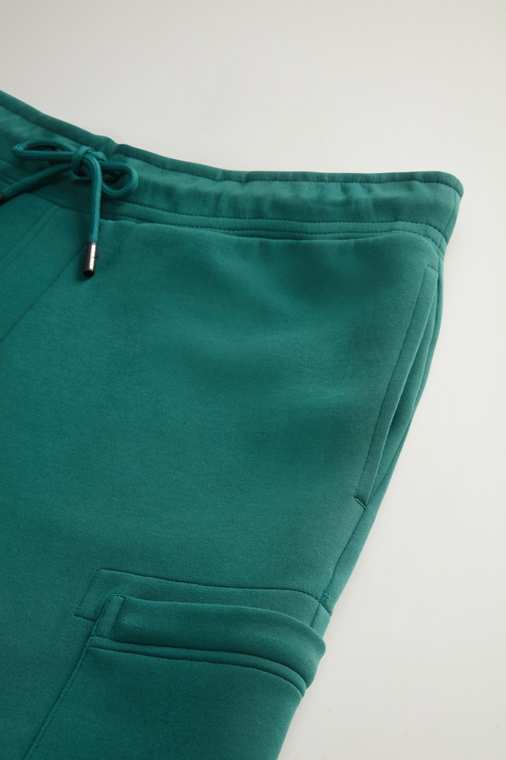 Cotton Blend Fleece Pants with Logo Green photo 6 | Woolrich