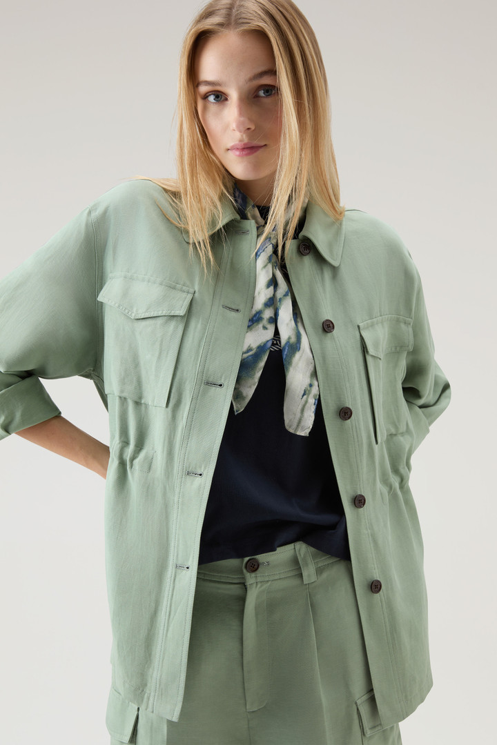 Giacca a camicia in misto lino Verde photo 4 | Woolrich