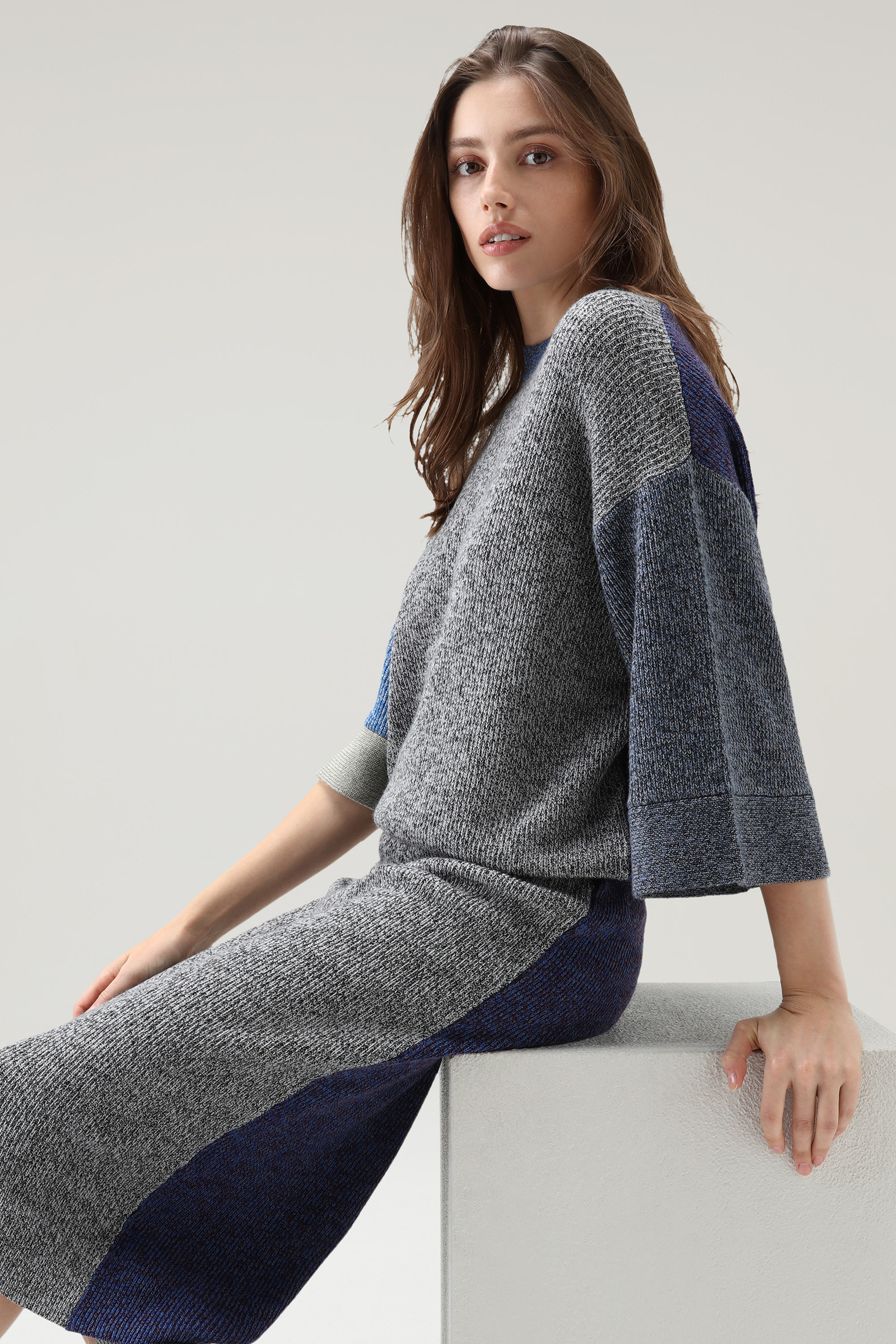 Robe côtelée en blocs de couleur bleu photo 4 | Woolrich