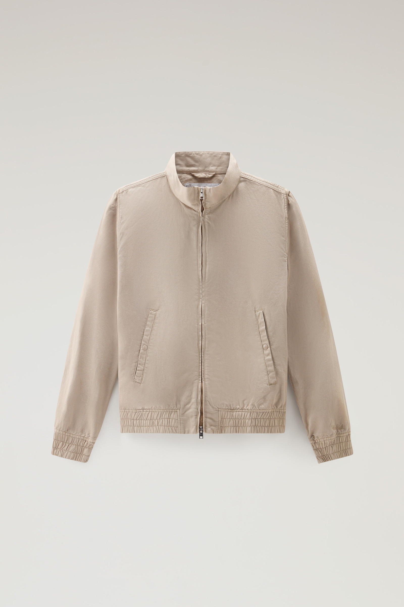 Bomber Jacket in Cotton-Linen Blend - Men - Beige