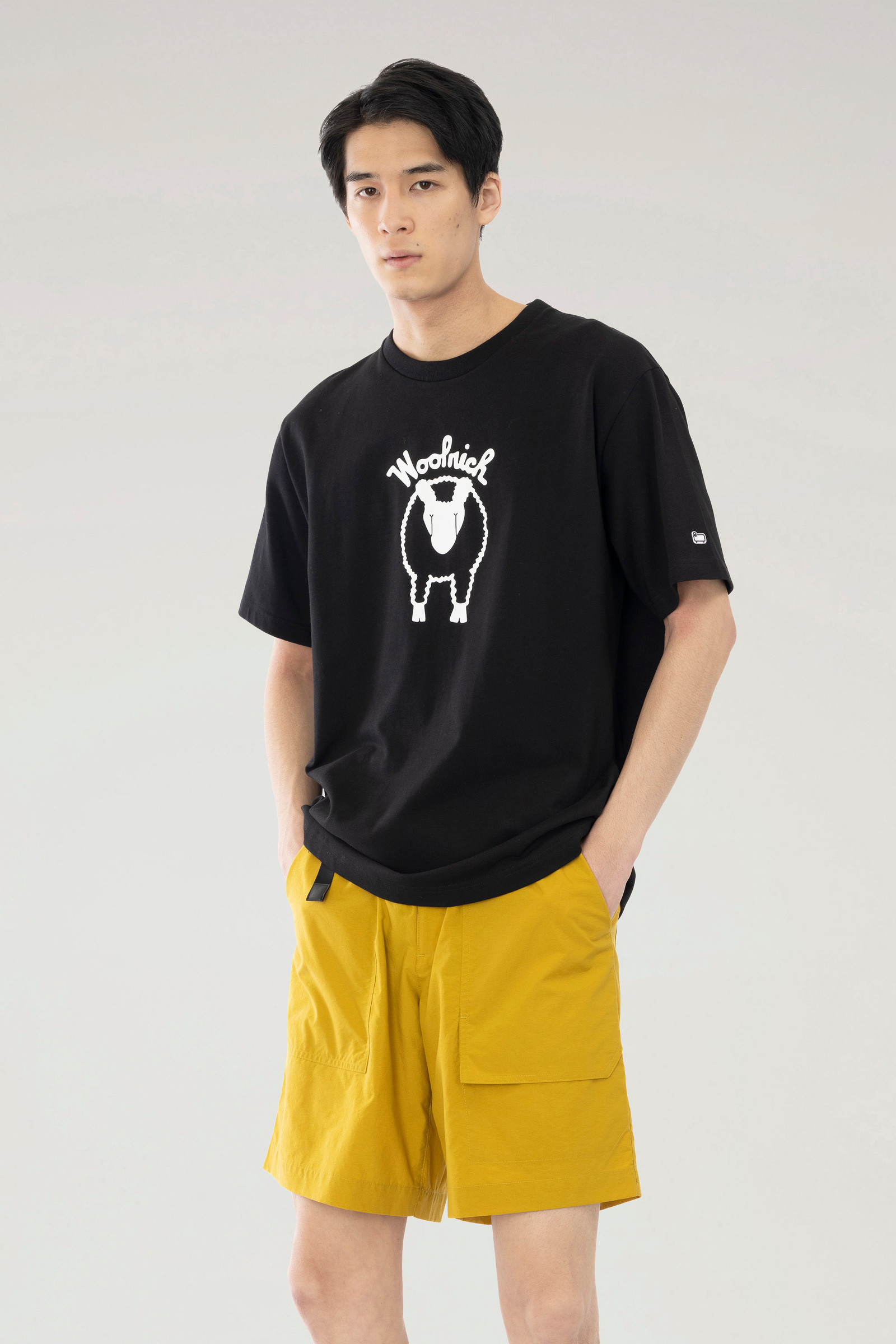 Sheep T-shirt in Pure Cotton Black | Woolrich