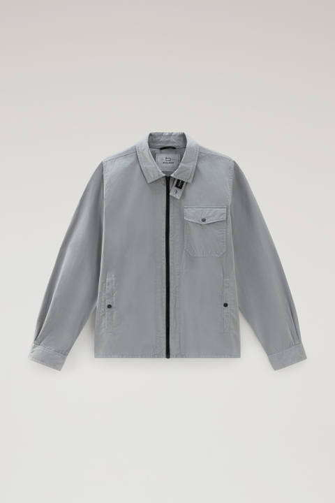 Garment-Dyed Overshirt in Pure Cotton Gray photo 2 | Woolrich