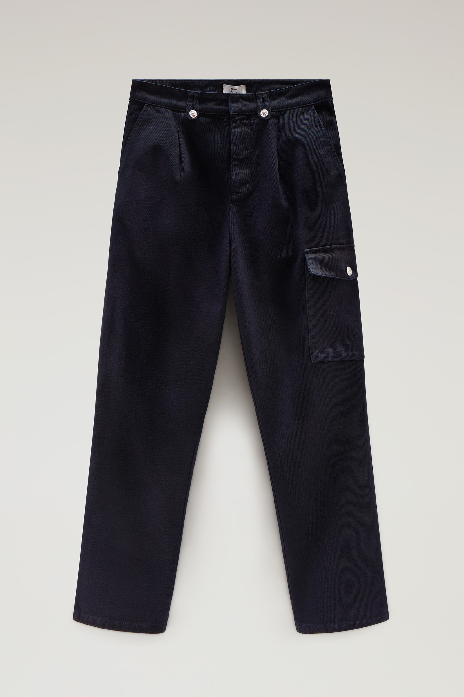 Pantalon cargo teint en pièce en sergé de pur coton bleu photo 4 | Woolrich