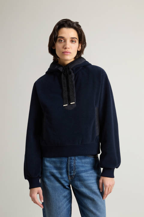 Fleece Hoodie Blue | Woolrich