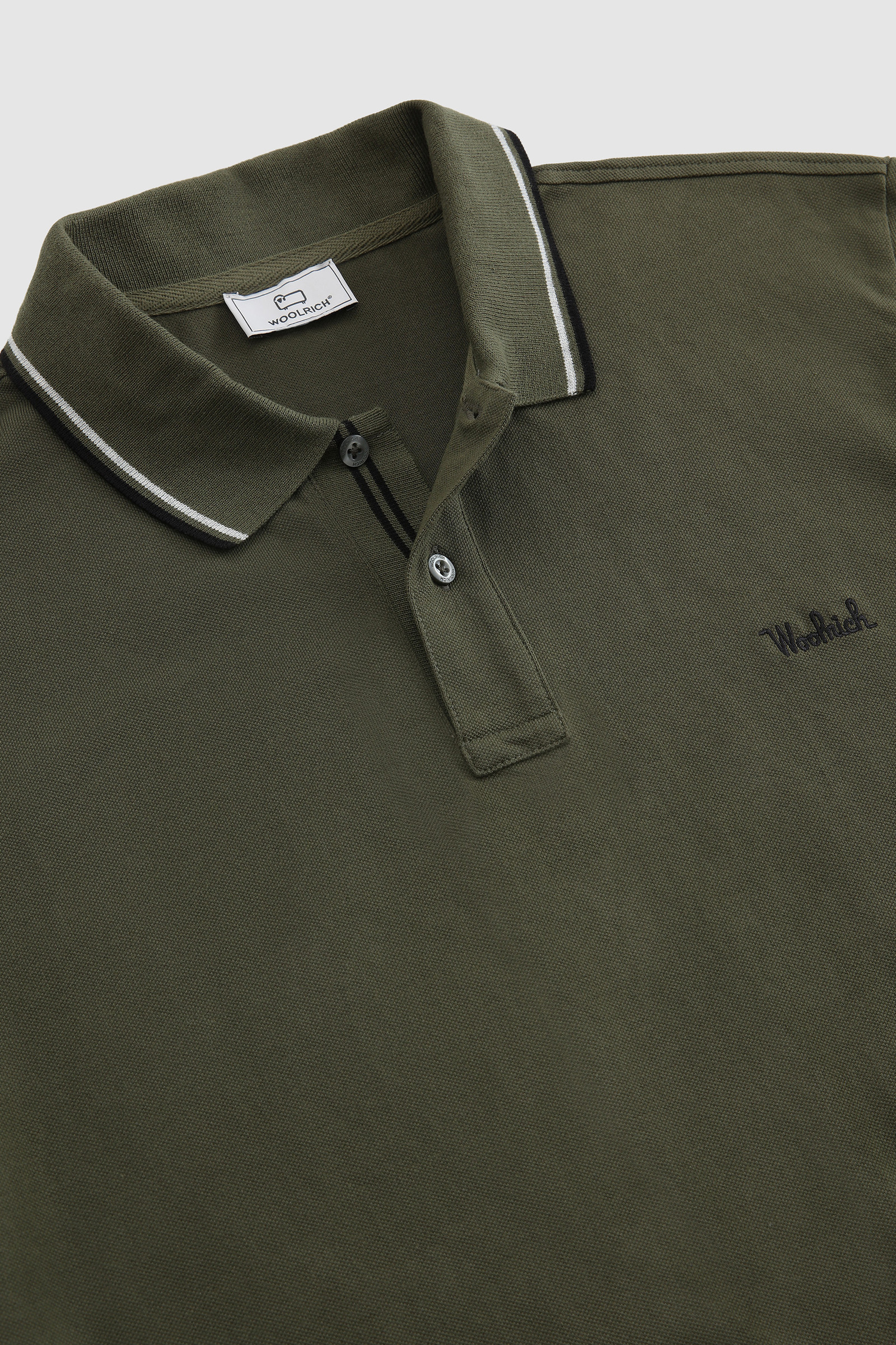 Polo Monterey en piqué de coton extensible vert photo 5 | Woolrich
