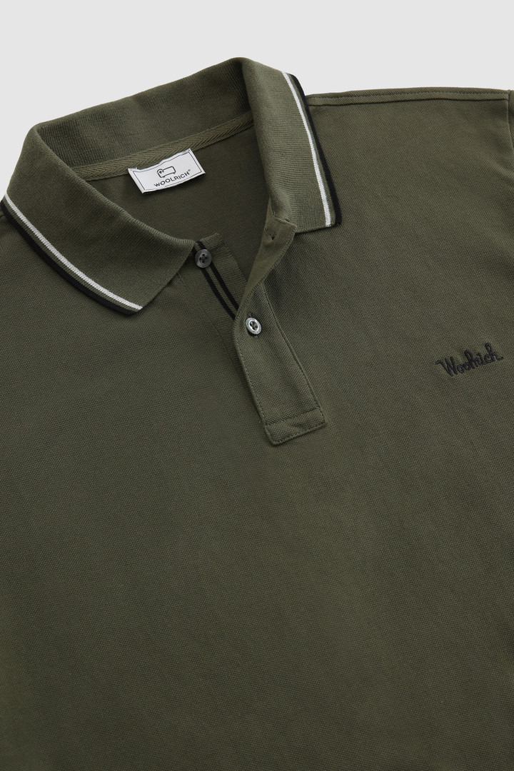 Polo Monterey en piqué de coton extensible vert photo 5 | Woolrich