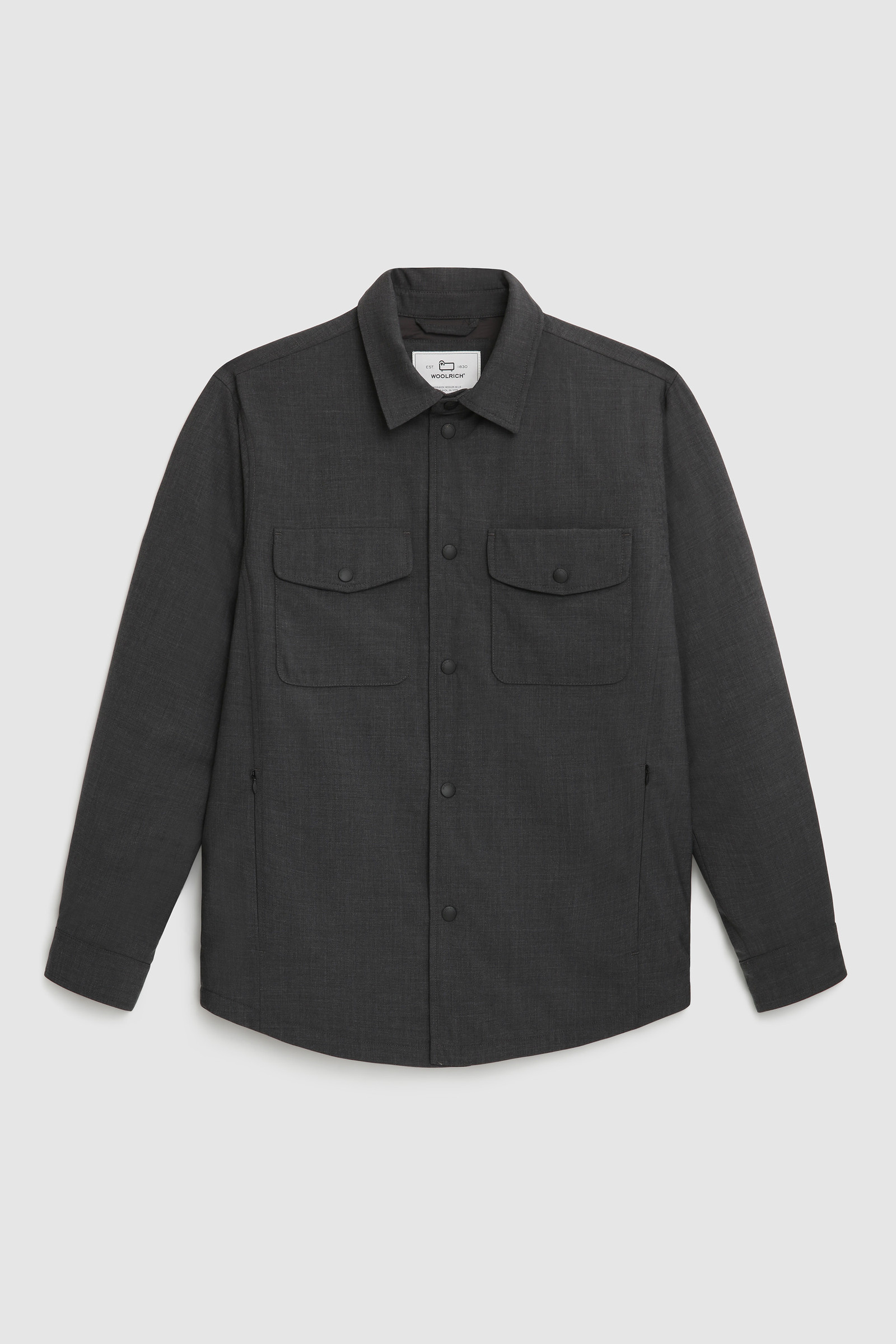 Sobrecamisa de viaje en mezcla de lana fresca