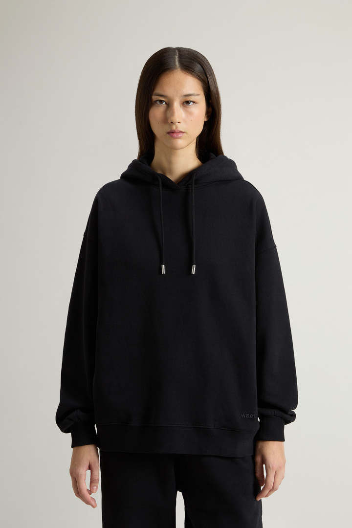 Pure Cotton Hoodie with Embroidered Logo Black photo 1 | Woolrich