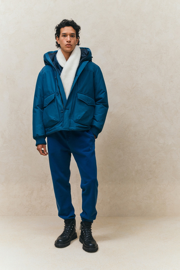 Ramar Cloth Bomber Jacket with Hood Blue photo 14 | Woolrich