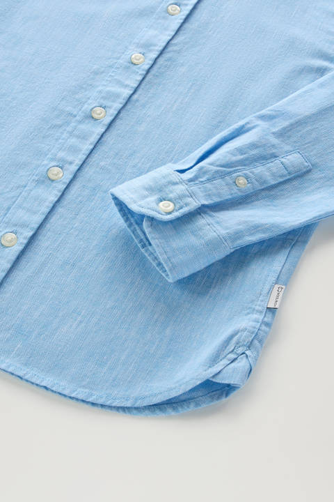 Koreanisches Shirt für Jungen aus Leinen-Baumwoll-Materialmix Blau photo 2 | Woolrich