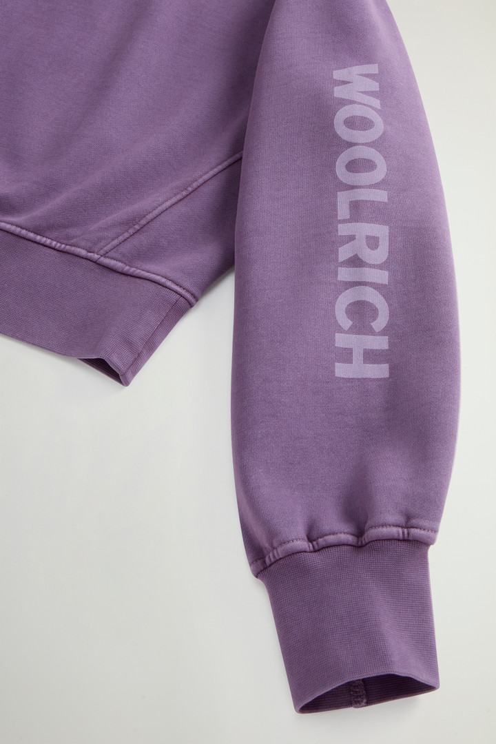 Teen Girls’ Garment-Dyed Crewneck Sweatshirt in Pure Cotton Purple photo 2 | Woolrich