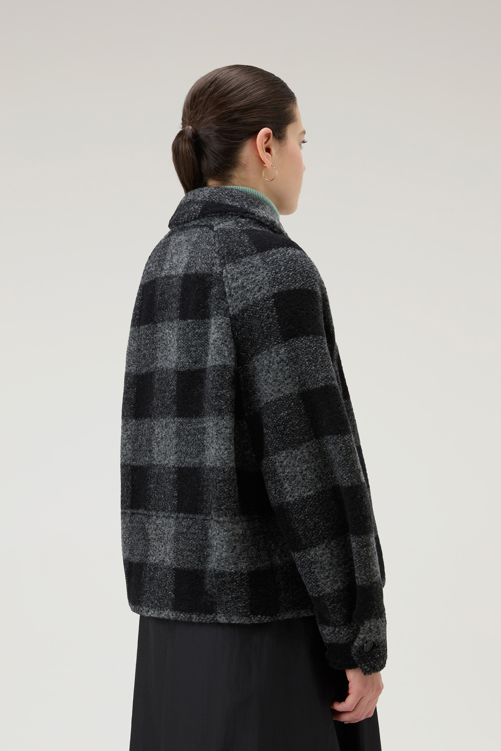 Gentry Overshirt in Wool Blend with Zip Black photo 3 | Woolrich