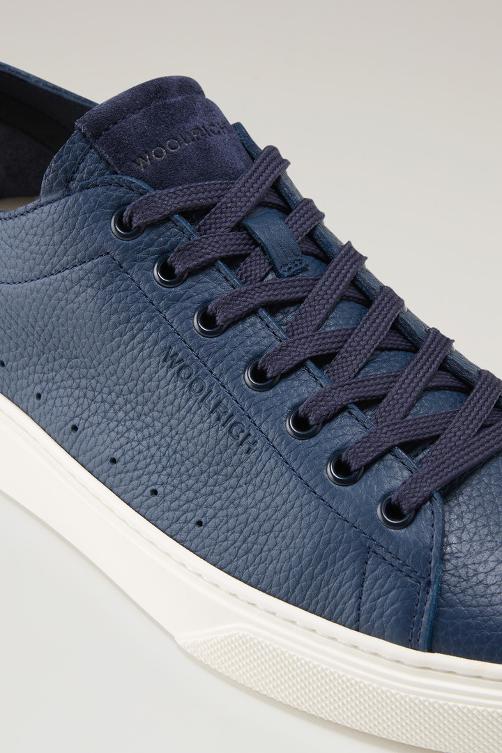 Cloud Court Sneakers in Tumbled Leather Blue photo 5 | Woolrich