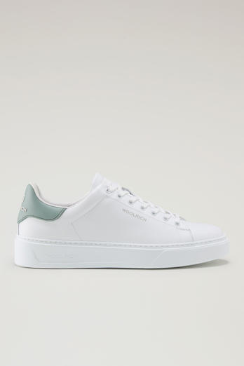 Classic Court Sneakers in Leather with Contrasting Patch White | Woolrich