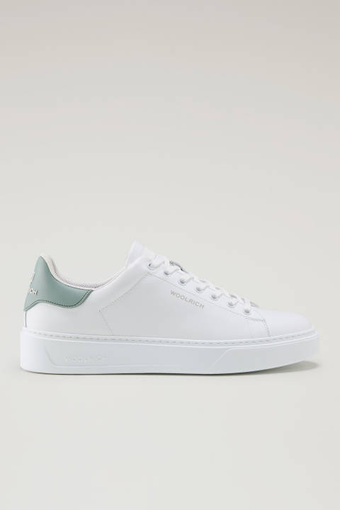 Classic Court Sneakers in Leather with Contrasting Patch White | Woolrich