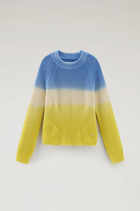 Garment-Dyed Crewneck Sweater in Pure Cotton Blue photo 2 | Woolrich