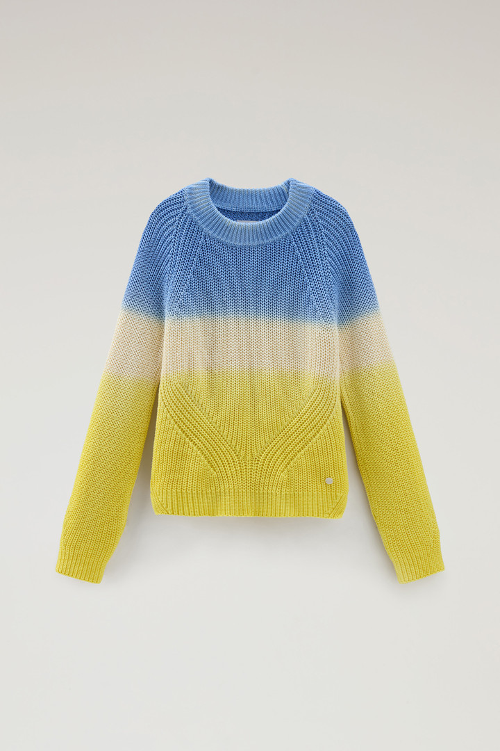 Pure Cotton Crewneck Sweater with Color Shades Blue photo 5 | Woolrich