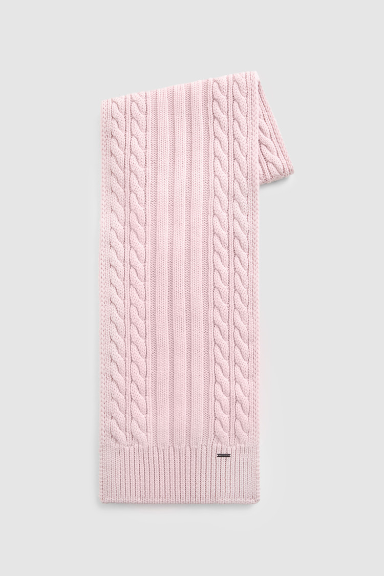 Virgin wool Scarf with ribbed edges