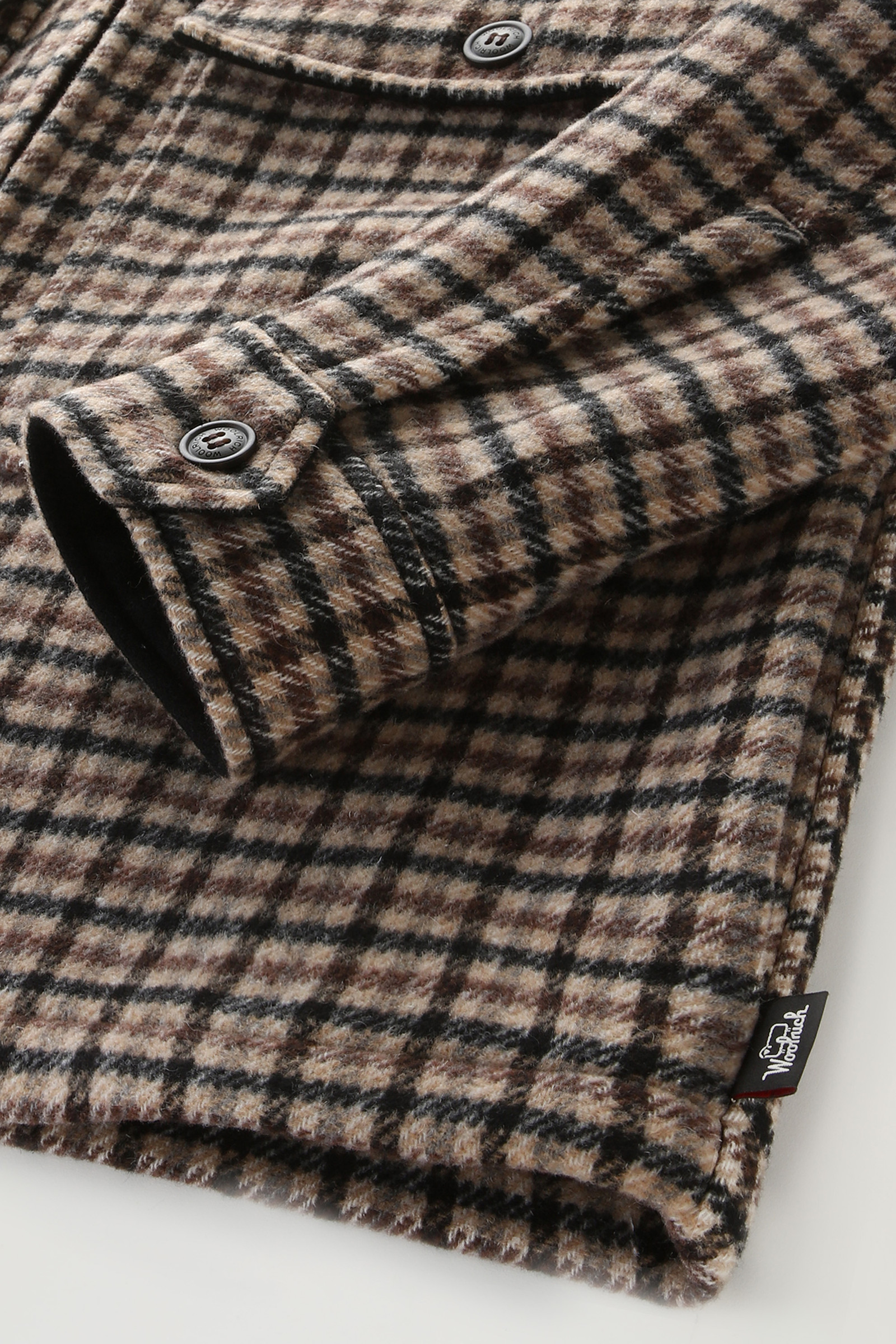 Men's Wool Blend Zip-front Plaid Flannel Overshirt Brown | Woolrich USA