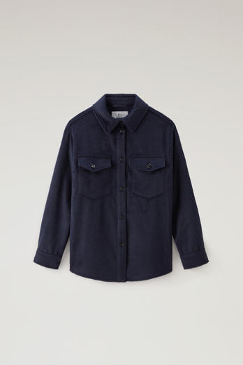 Chaqueta camisera de mezcla de lana Azul | Woolrich