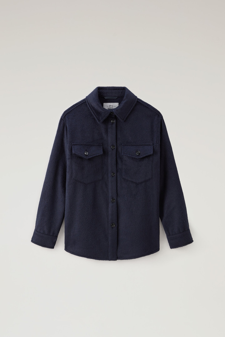 Overshirt in Wool Blend Blue photo 1 | Woolrich