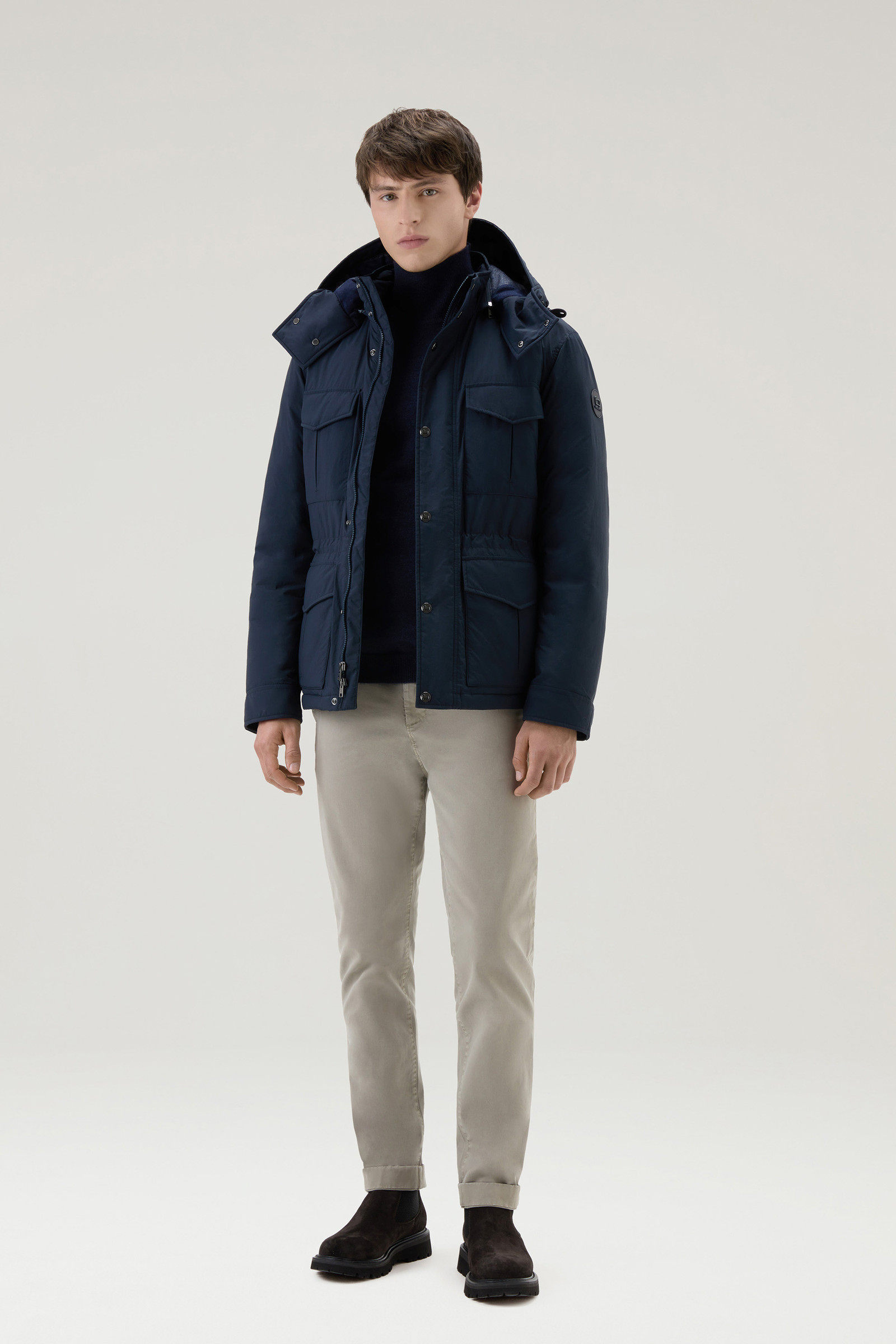 Aleutian Feldjacke aus Taslan-Nylon mit abnehmbarer Kapuze blau photo 2 | Woolrich