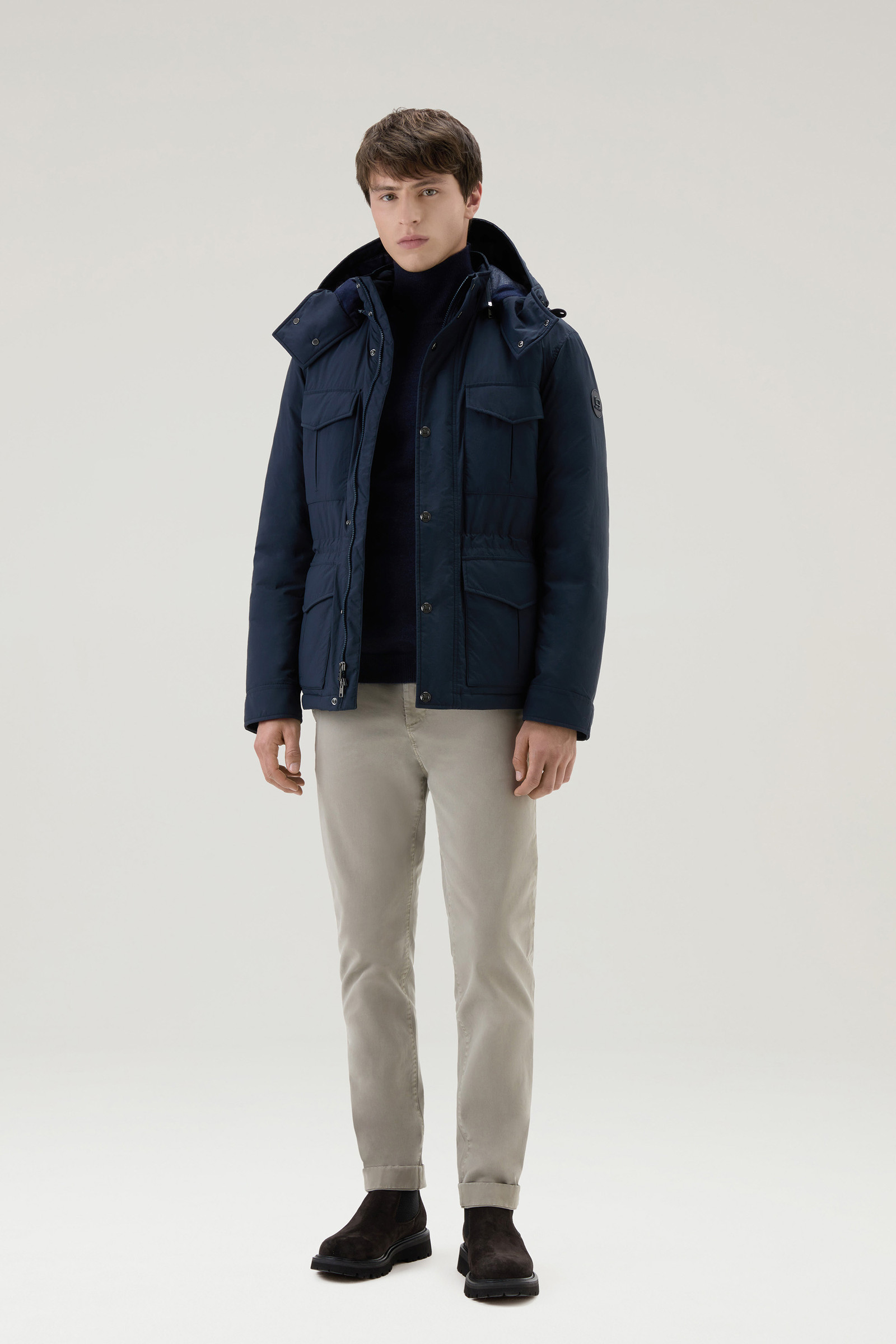 Aleutian Field Jacket in Taslan Nylon with Detachable Hood Blue ...