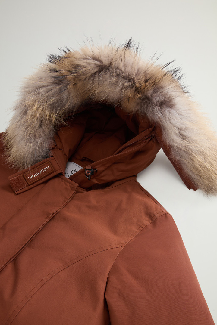 Arctic Parka in Ramar Cloth with Detachable Fur Trim Brown photo 8 | Woolrich